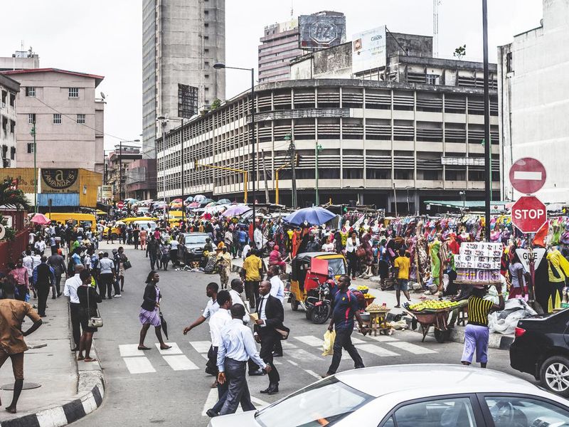 Downtown strets of Lagos, Nigeria