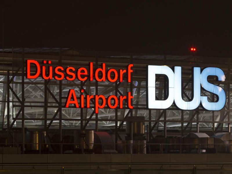 duesseldorf airport germany sign