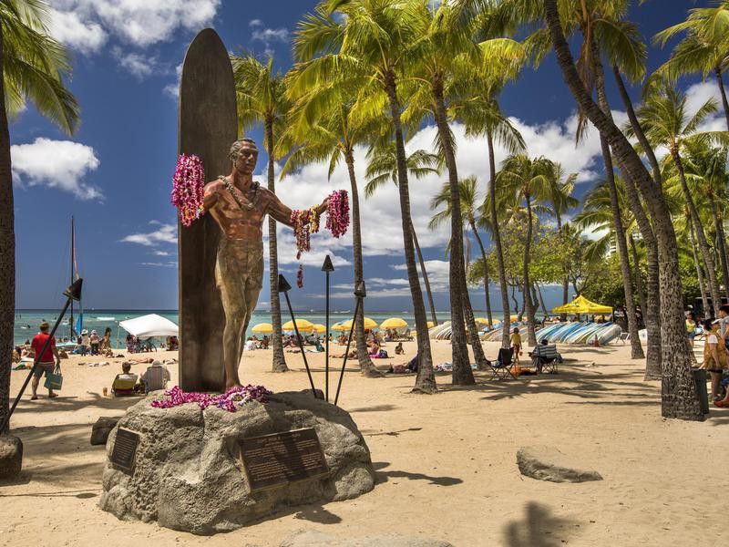 Duke Kahanamoku Statue on Waikiki Beach
