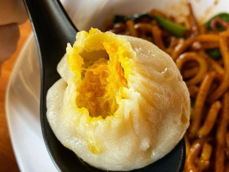 Dumpling closeup from Nan Xiang Xiao Long Bao