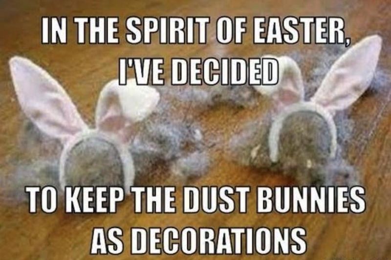 Easter dust bunnies