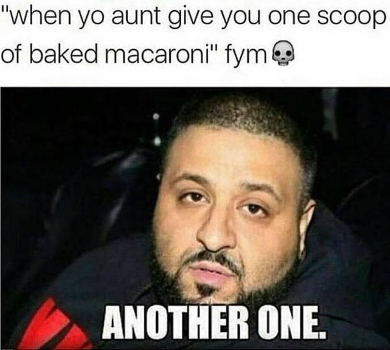 Eating macaroni Thanksgiving meme