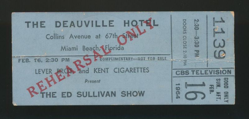 Ed Sullivan Show ticket