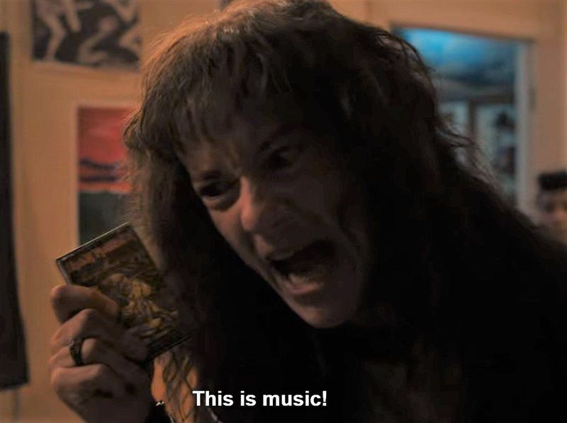 Eddie Munson with Iron Maiden cassette in "Stranger Things"