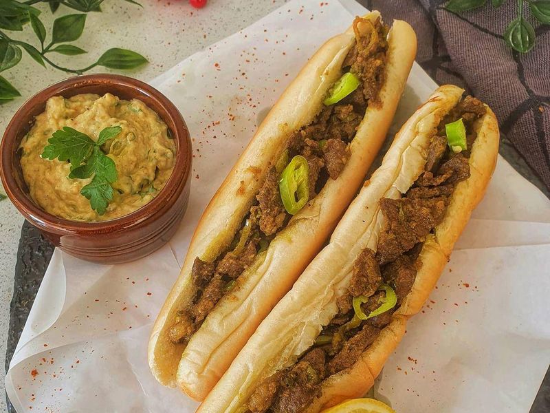 Egyptian beef liver sandwich