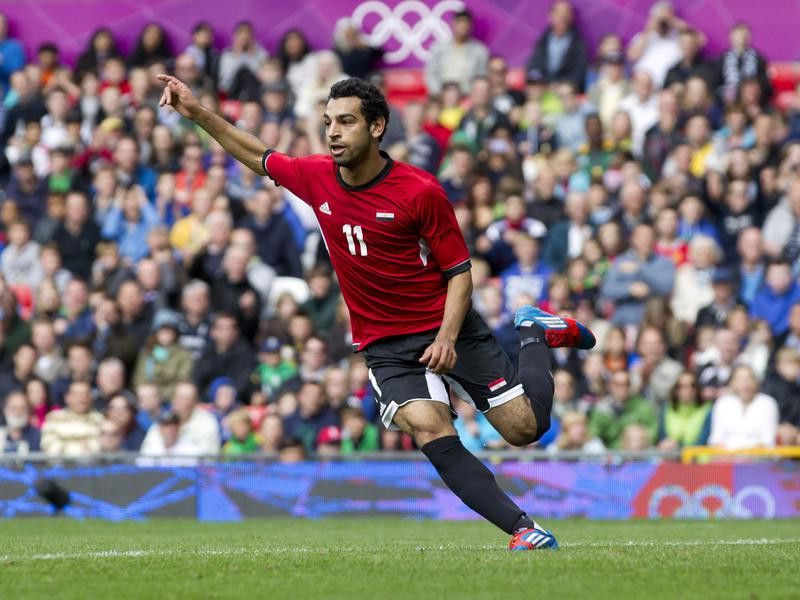 Egypt's Mohamed Salah celebrates goal