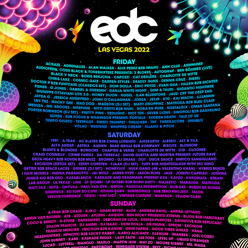 Electric Daisy Carnival lineup 2022