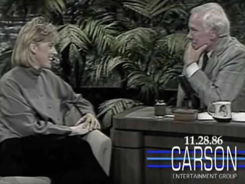 Ellen DeGeneres and Johnny Carson