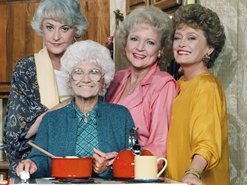 Estelle Getty, Rue McClanahan, Bea Arthur, and Betty White in The Golden Girls (1985)