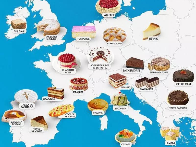 Europe dessert map