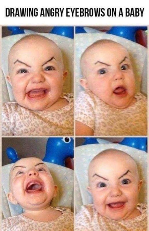 Eyebrows on a baby