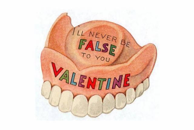 False teeth card