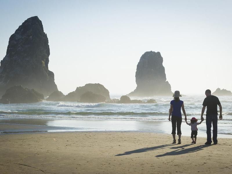 Family at Cannon Beach