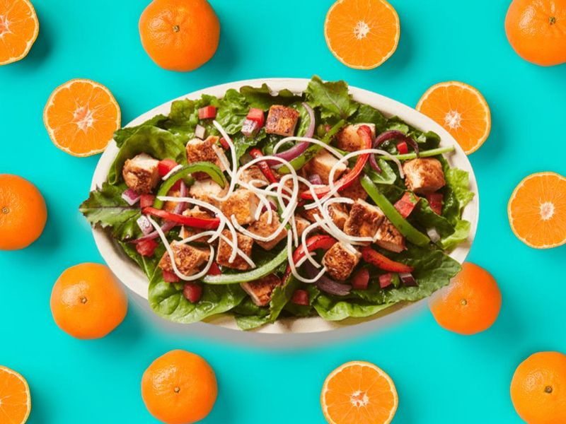 Fast-food salad collage