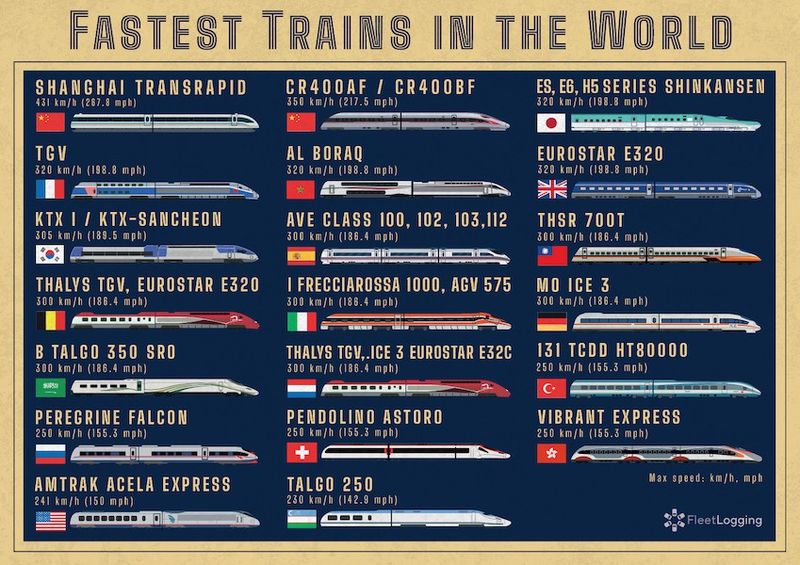 Fastest trains in the world, visualized