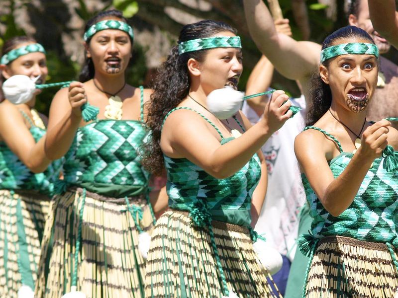 Female Maori haka dancers