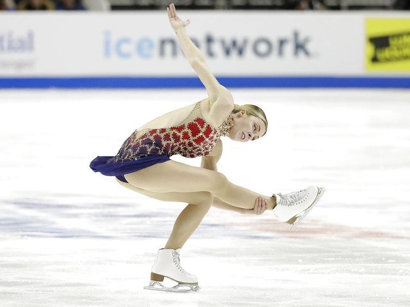 Figure skater Ashley Wagner performing