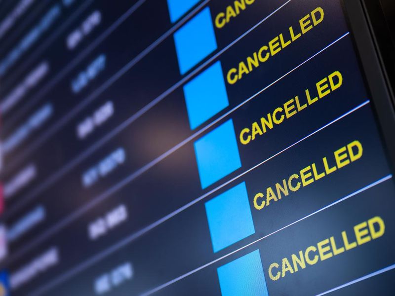 Flights cancellation on time table