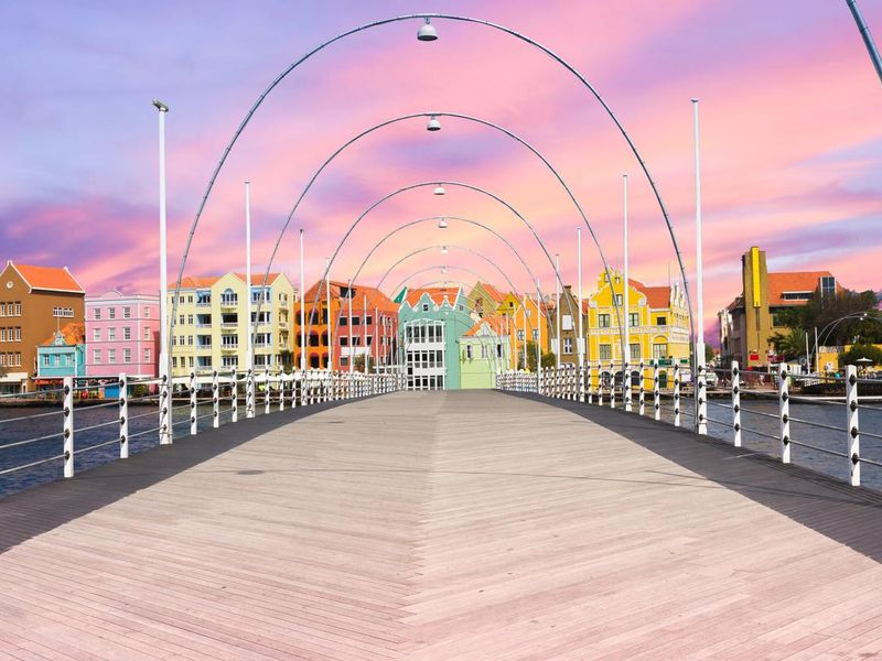 Floating pantoon bridge in Willemstad, Curacao