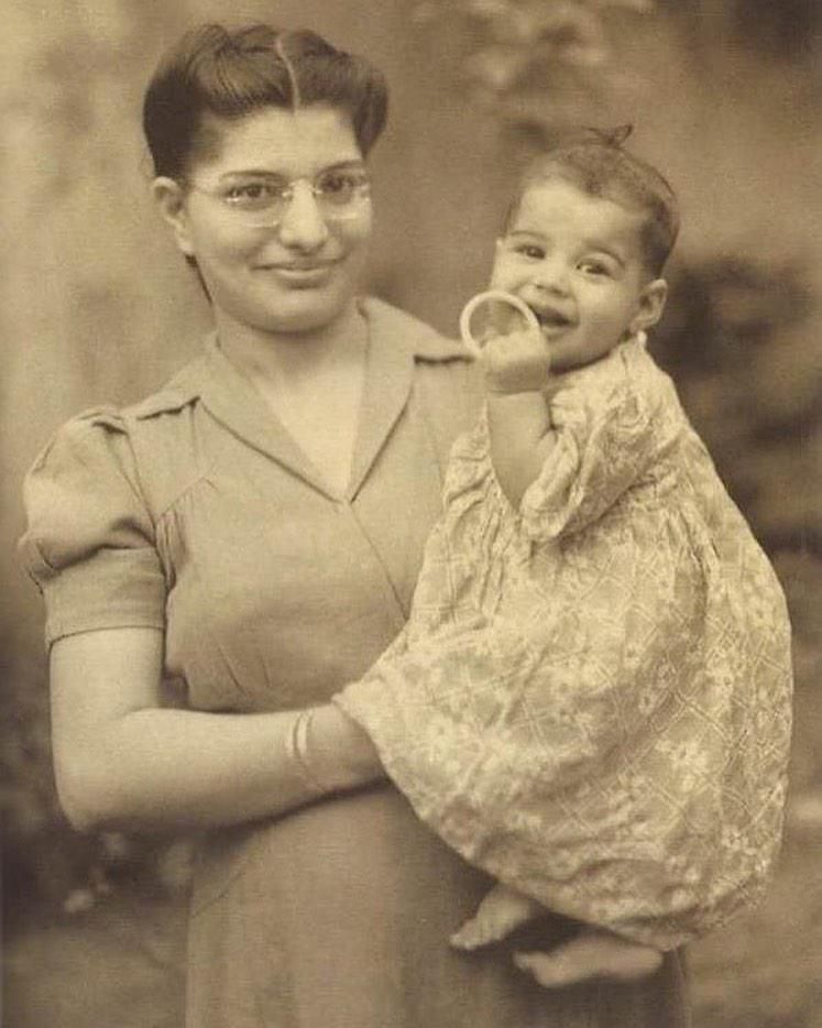 Freddie Mercury as a baby with his mother