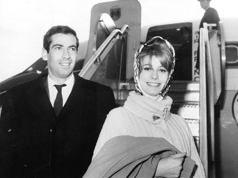 French film director Roger Vadim and his fiancee French actress Catherine Deneuve
