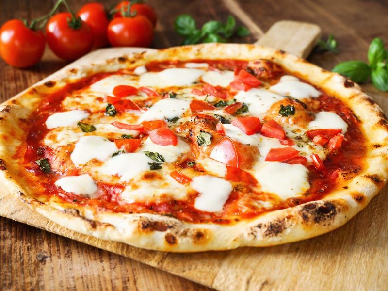Fresh homemade pizza Margherita