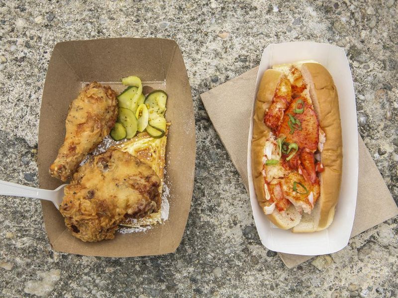 Fried chicken, waffles and a lobster roll food truck