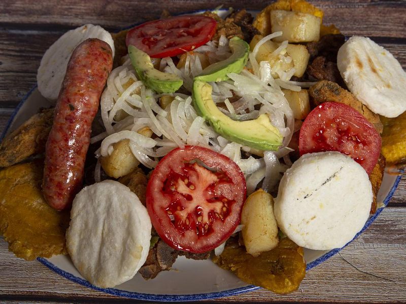 Fritanga or picada, traditional Colombian food