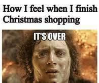 Frodo Christmas shopping meme