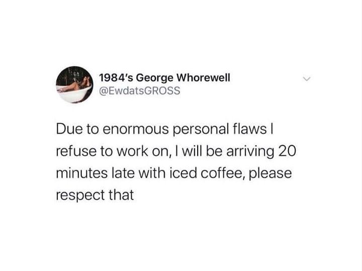 Funny iced coffee tweet