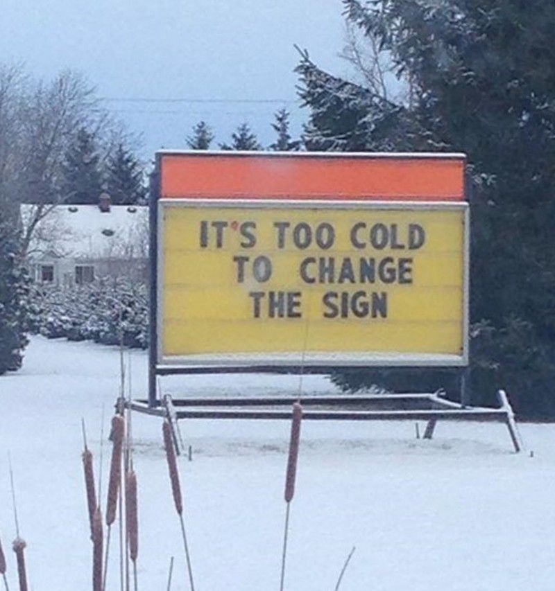 Funny message on a sign