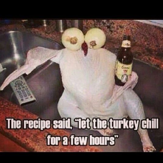 Funny turkey chilling meme