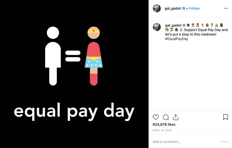 Gal Gadot supports equal pay