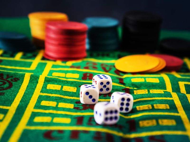 Gambling with dice at a casino