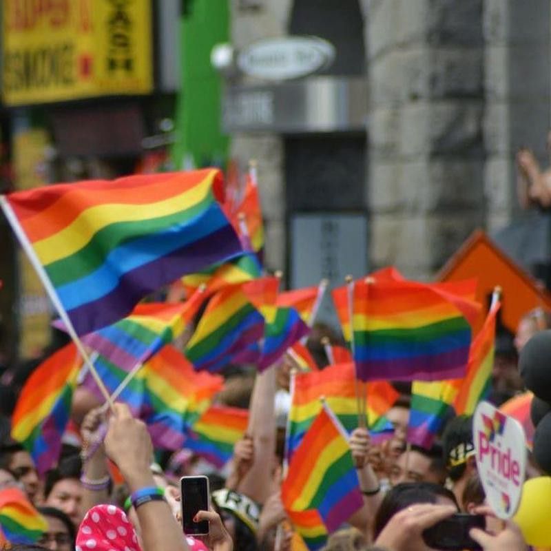 Gay flags at Sao Paulo pride
