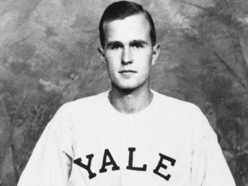 George H. Bush on the Yale baseball team