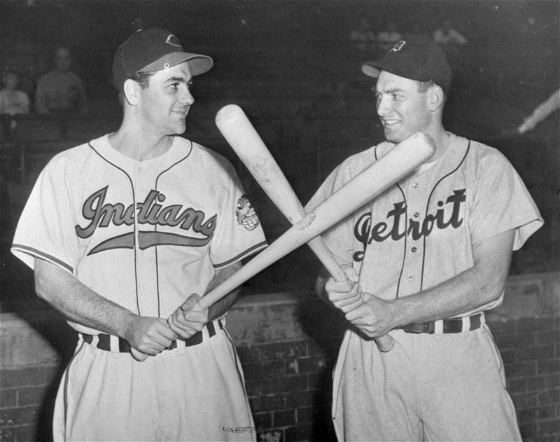George Kell poses with Lou Boudrea