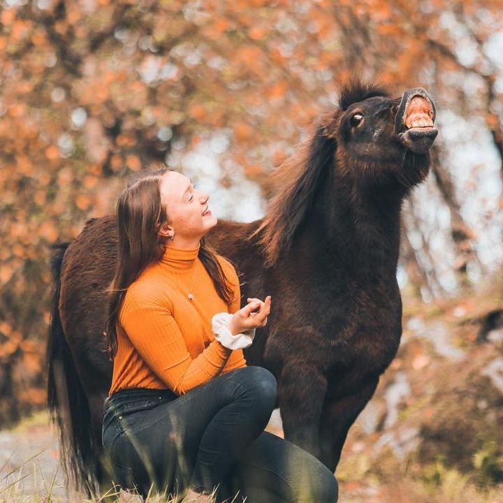 Girl Posing with Horse