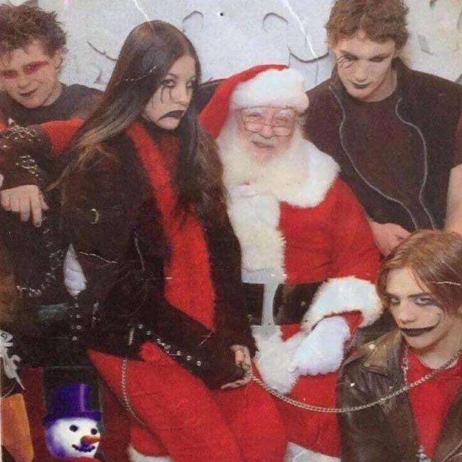 Goths on Santa's lap