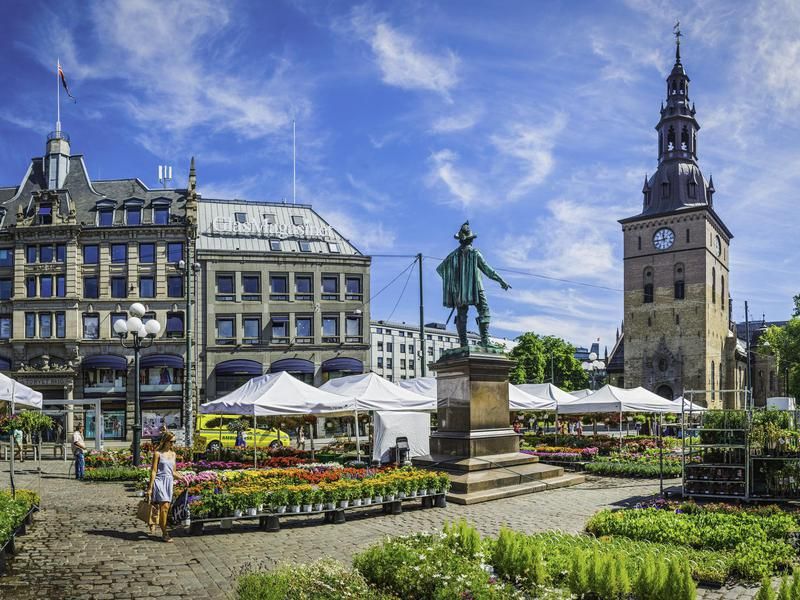 Grand Plaza in the heart of downtown Oslo, Norway