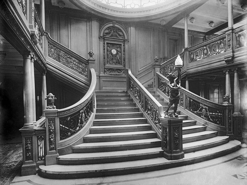 Grand staircase on the Olympic, Titanic's sister ship