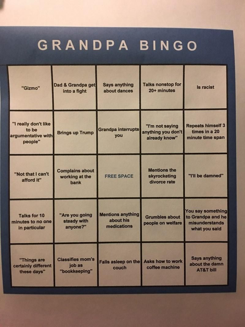 Grandpa bingo