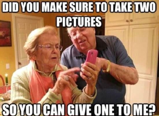 Grandparents taking photos