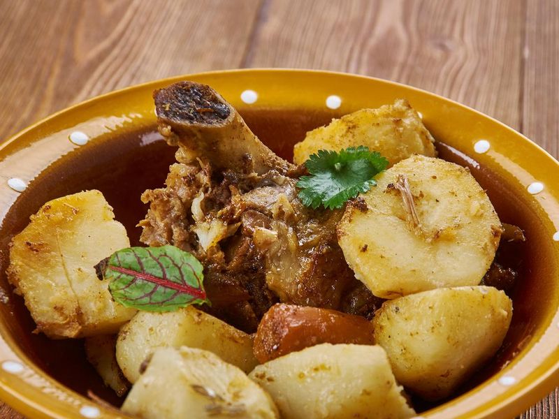 Greek lamb kleftiko with potatoes