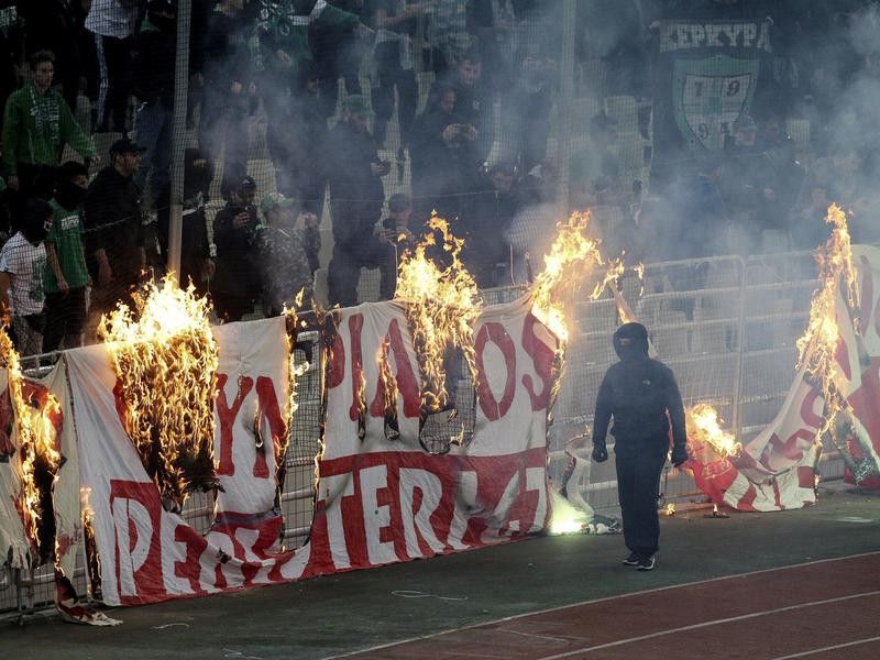 Greek soccer fans