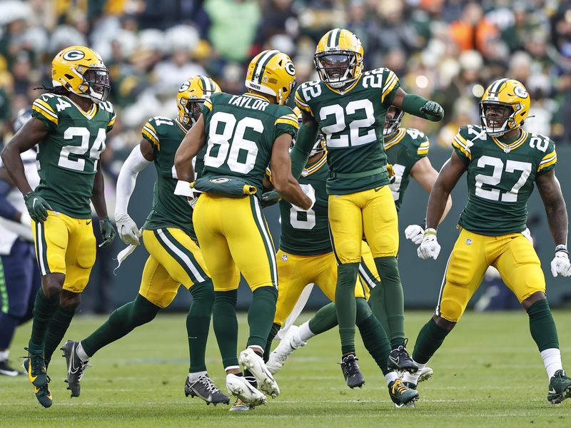 Green Bay Packers players celebrate