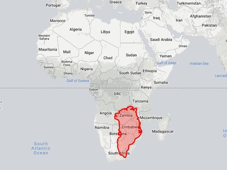 Greenland compared to Africa (a "real size of countries" map)