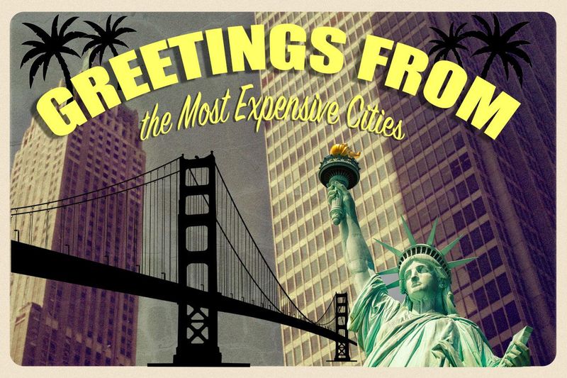 Greetings from most expensive cities collage