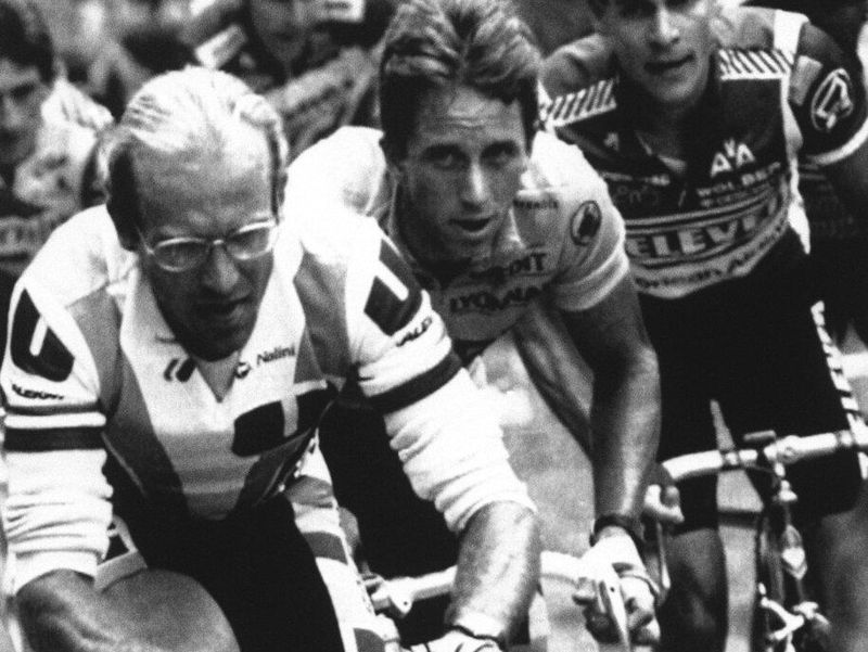 Greg LeMond riding in the Tour de France