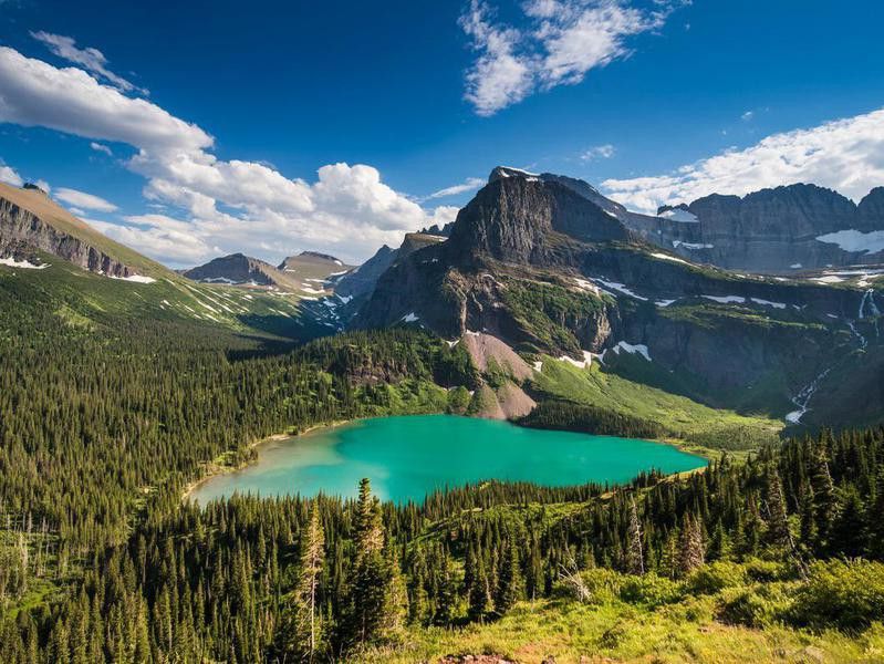 Grinnell Lake in Glacier National Park, Montana